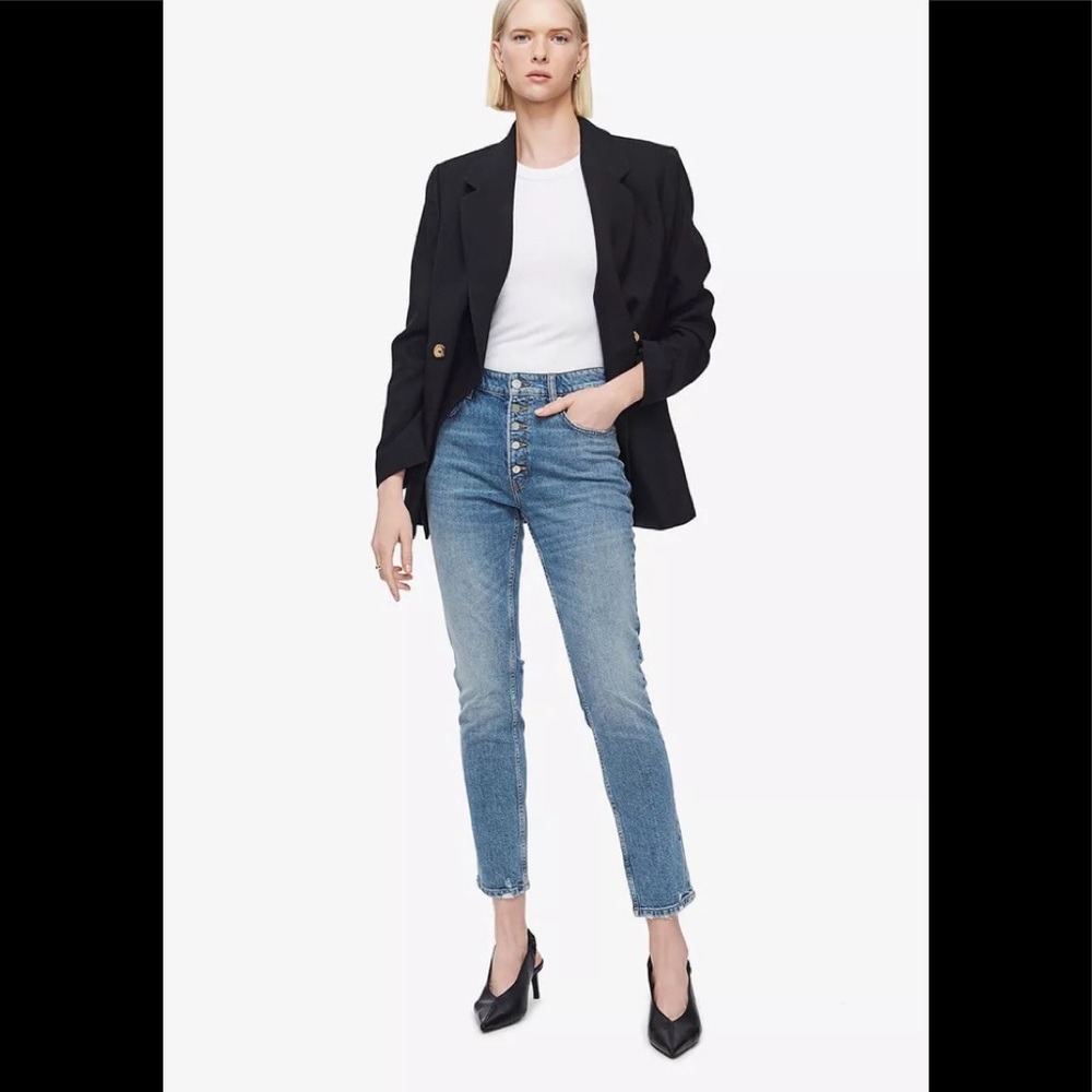 Anine Bing Frida Button Fly Skinny Jeans